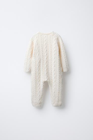 CABLE KNIT JUMPSUIT - Ecru by Zara - Image 1