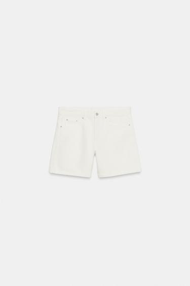 SHORT REGULAR EN JEAN TRF TAILLE MI-HAUTE - Blanc cassé de Zara - Image 5