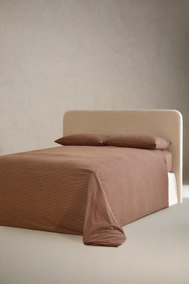 FLANNEL PLAID DUVET COVER (160 G/M²) — Brick 2