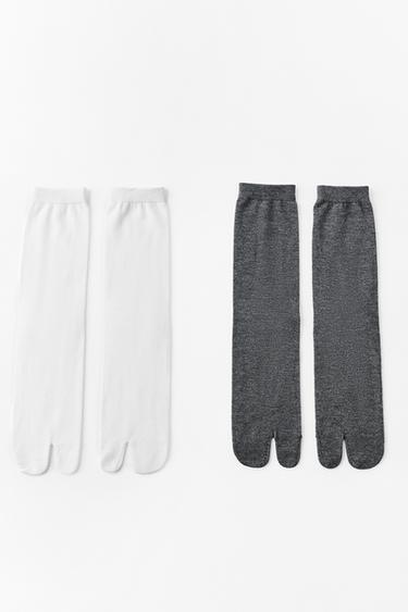 2-PACK WOOL TABI SOCKS — Ecru 1