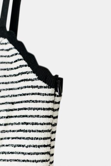 ROBE BOUCLÉE À RAYURES - Noir / Écru de Zara - Image 9