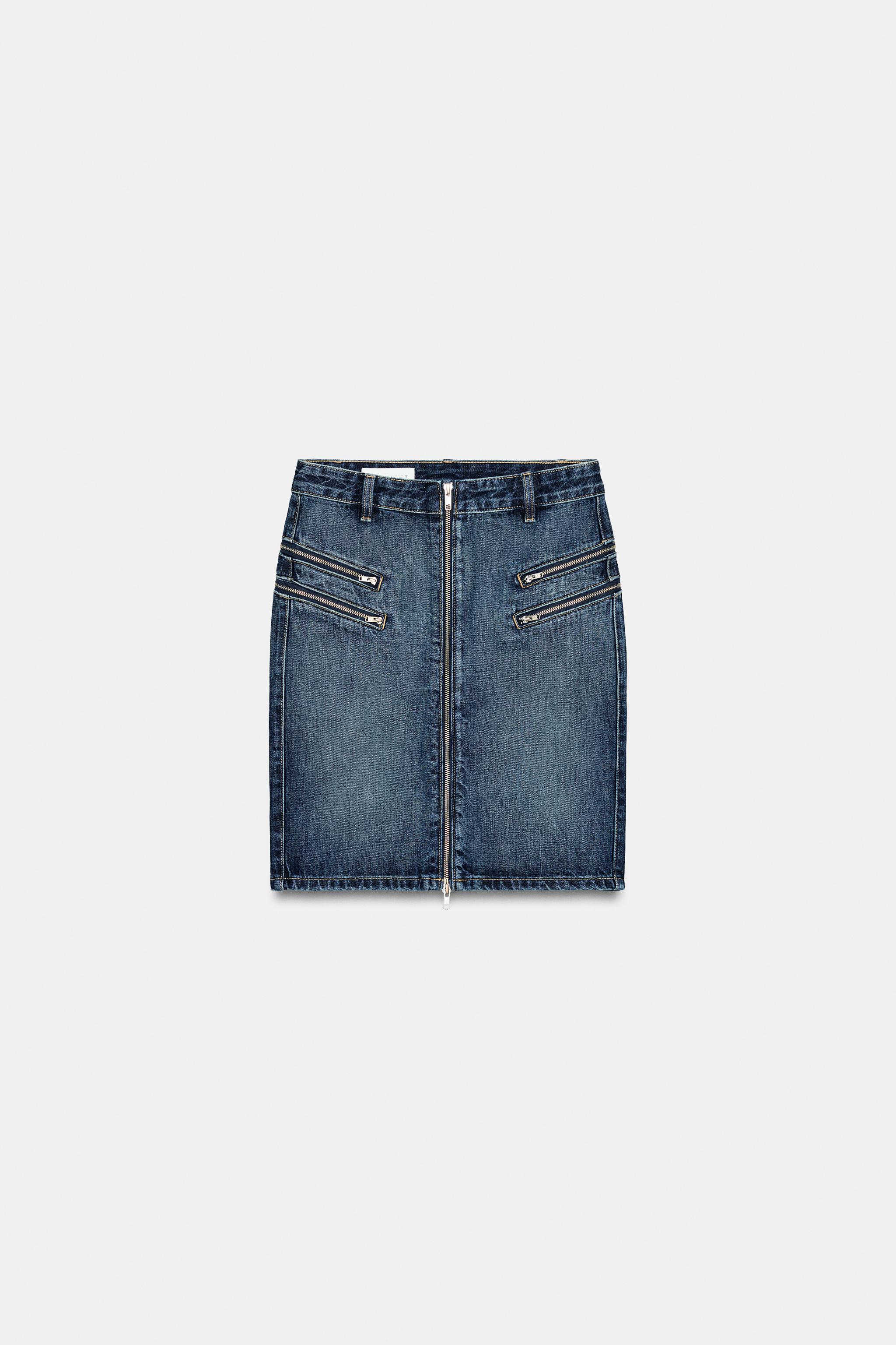 JUPE EN JEAN TRF ZIPS