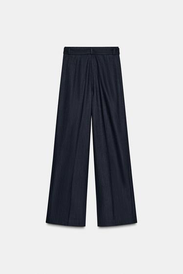 PANTALON À RAYURES TENNIS CEINTURE ZW COLLECTION - Bleu de Zara - Image 5