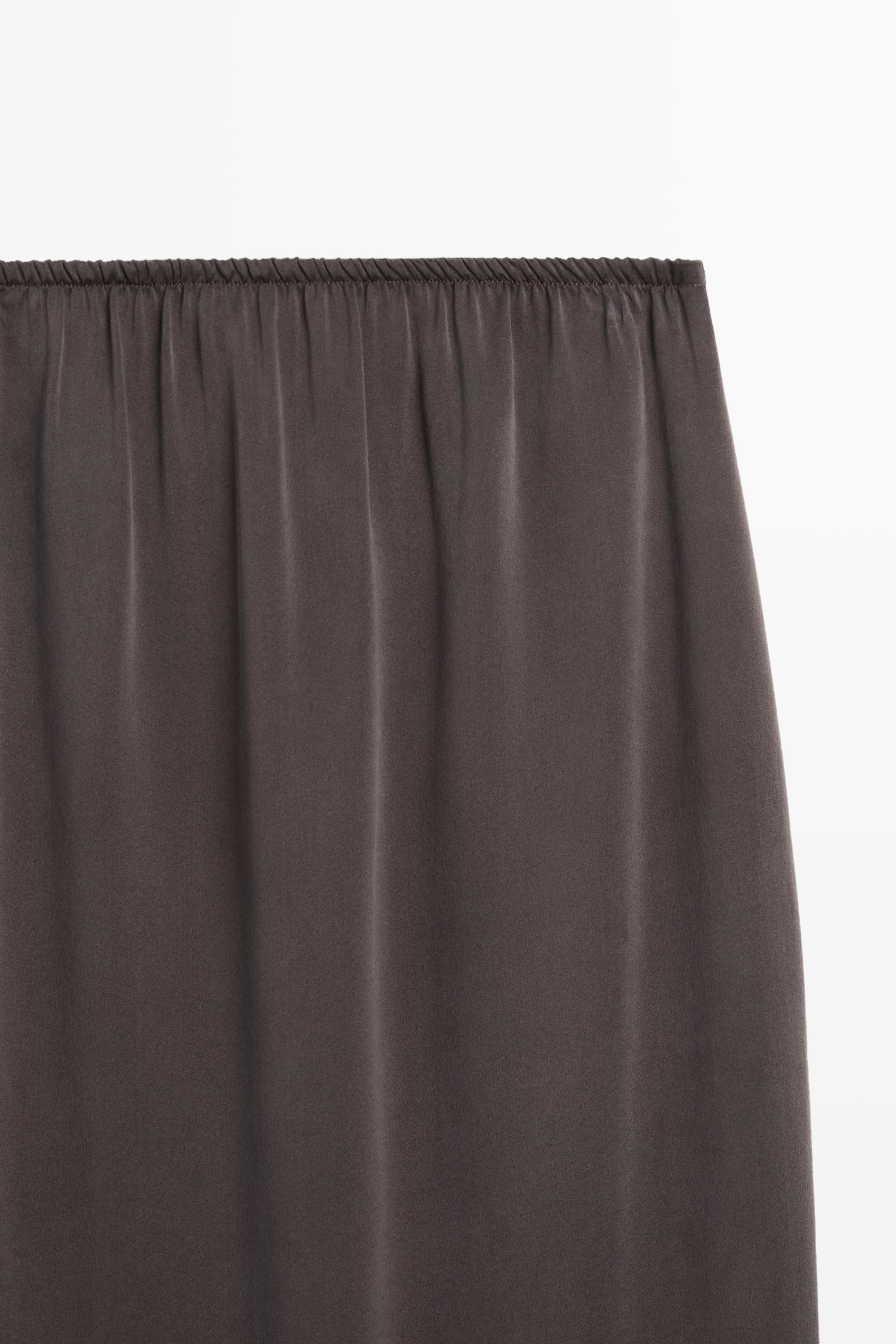 100% silk straight midi skirt