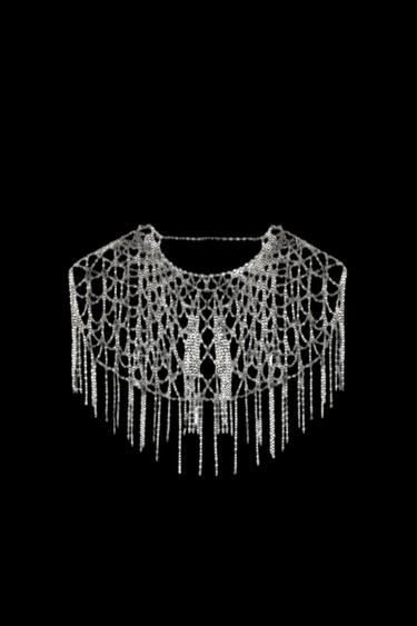 LIMITED EDITION FRINGED RING CAPE NECKLACE - Silver by Zara