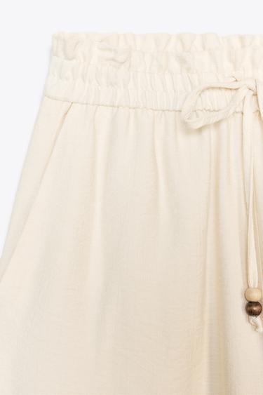 FLOWING WIDE-LEG TROUSERS - Ecru by Zara - Image 8