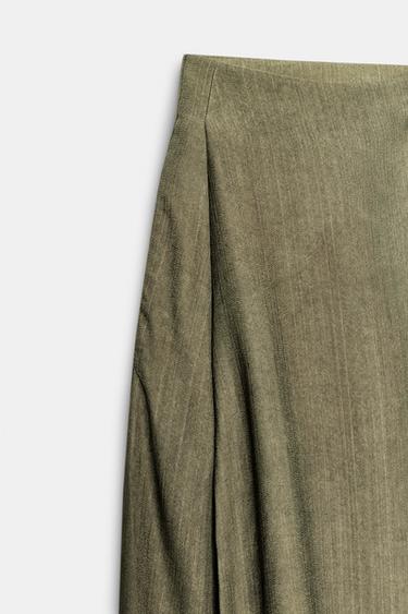 ZW COLLECTION FLOWING TROUSERS - Dark olive by Zara - Image 7