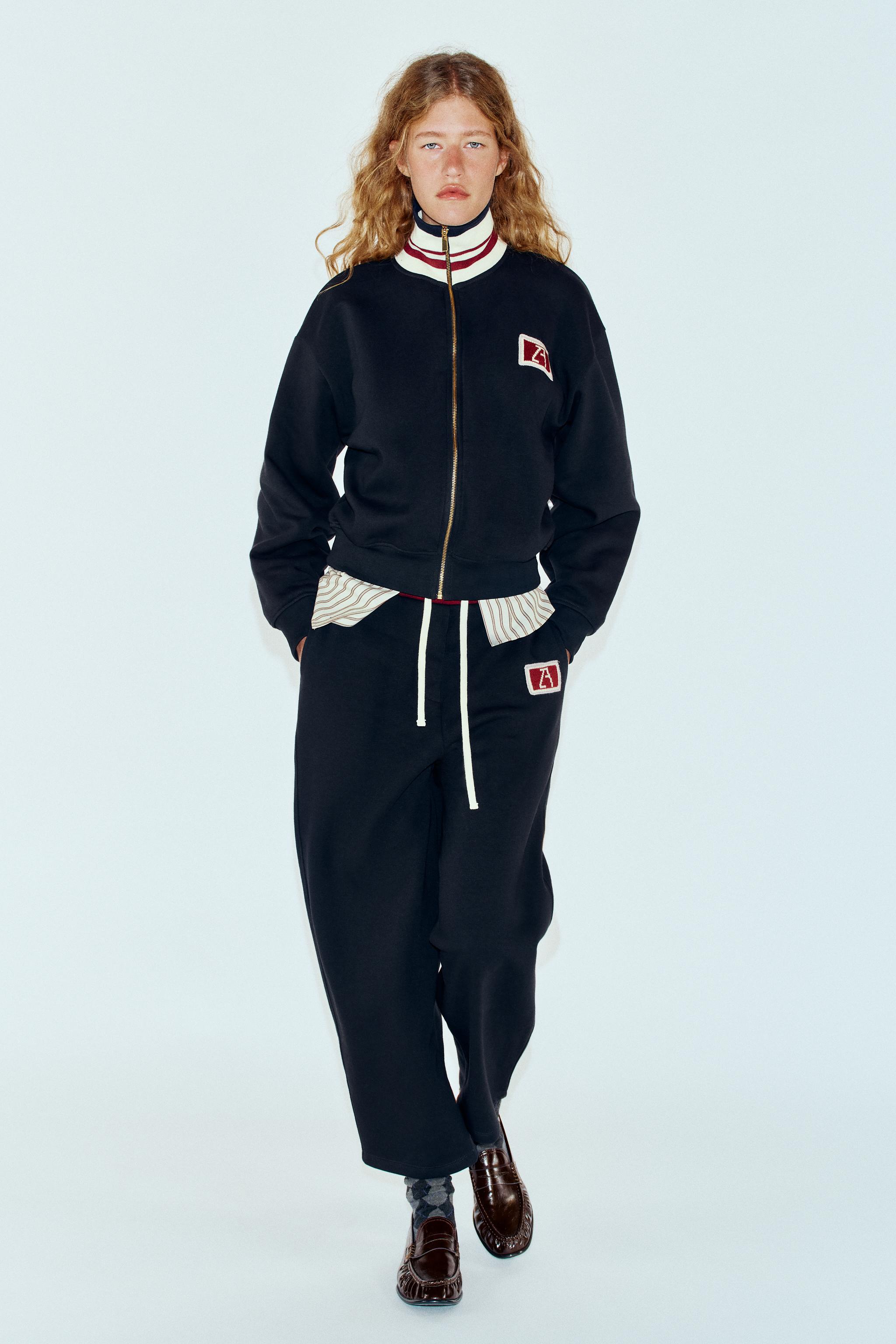 Za Embroidered Sweatshirt Pants by Zara