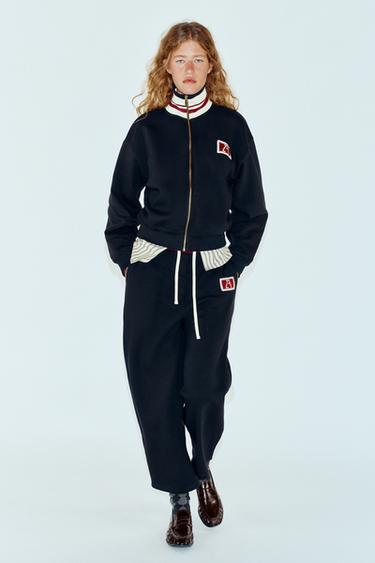 ZA EMBROIDERED SWEATSHIRT PANTS — Navy blue 1