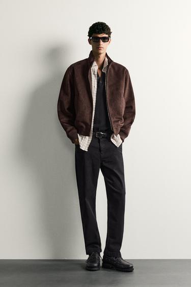 PANTALÓN RELAXED FIT ESTRUCTURA - Negro de Zara - Imagen 0
