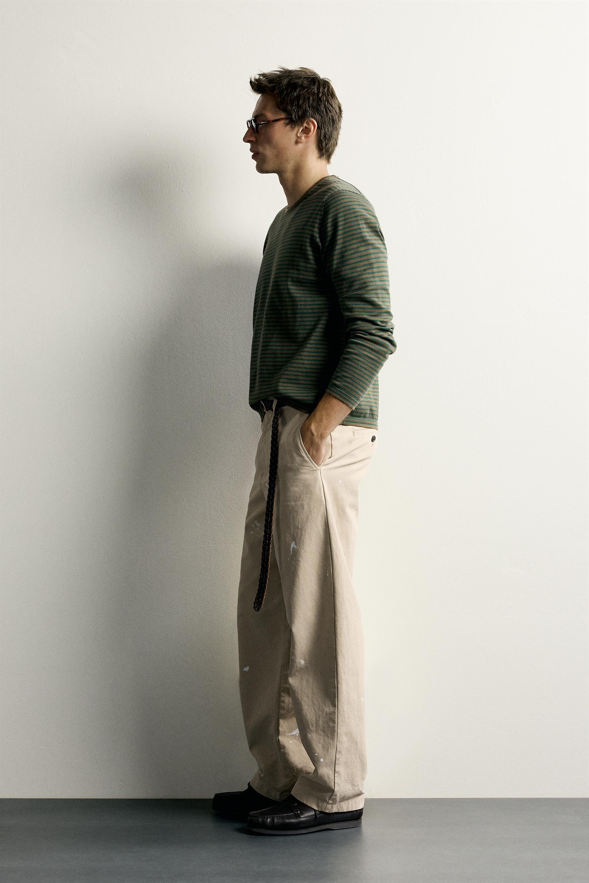 Мужские свитеры Zara STRIPED REGULAR FIT SWEATER — фото 4