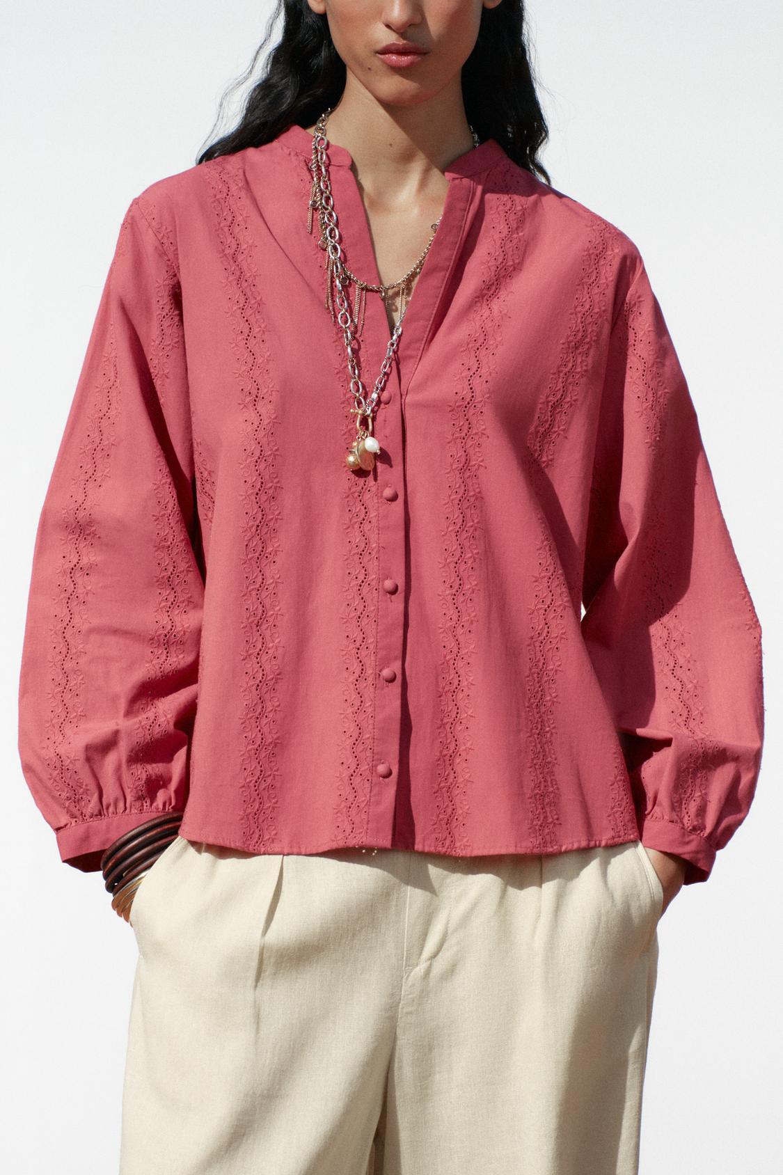 BLOUSE WITH CUTWORK EMBROIDERY