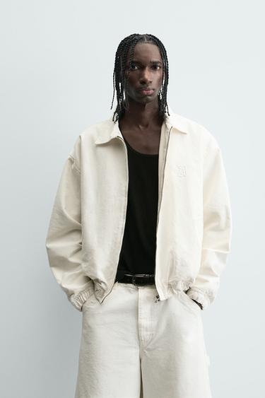 CAZADORA ALGODÓN BOLSILLOS - Blanco roto de Zara