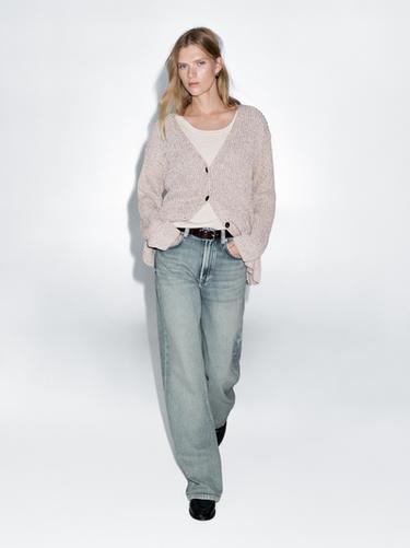 Jeans wide leg tiro alto - Azul agua de Zara