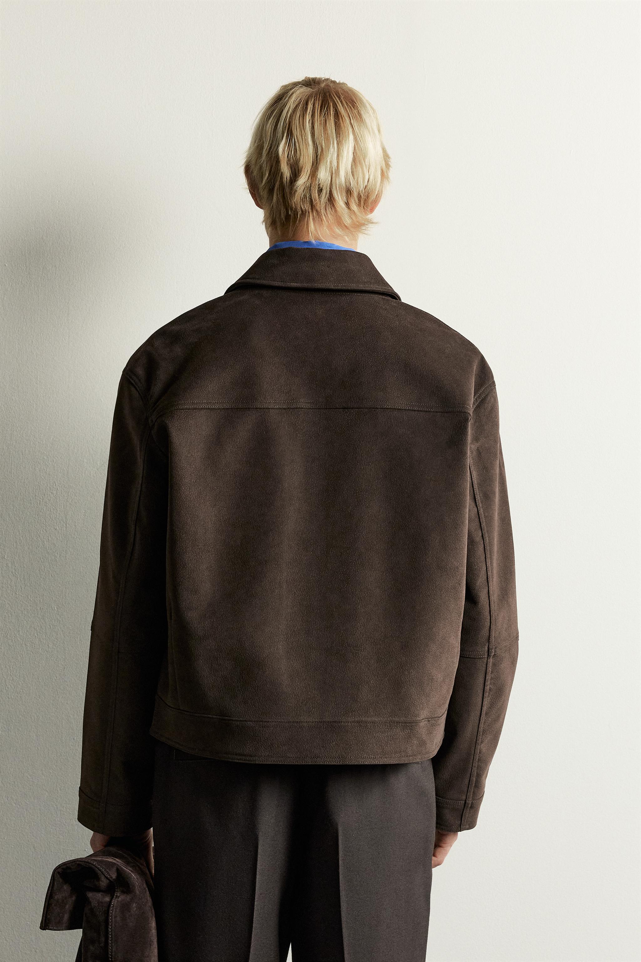 SUEDE-EFFECT JACKET WITH FROG FASTENING