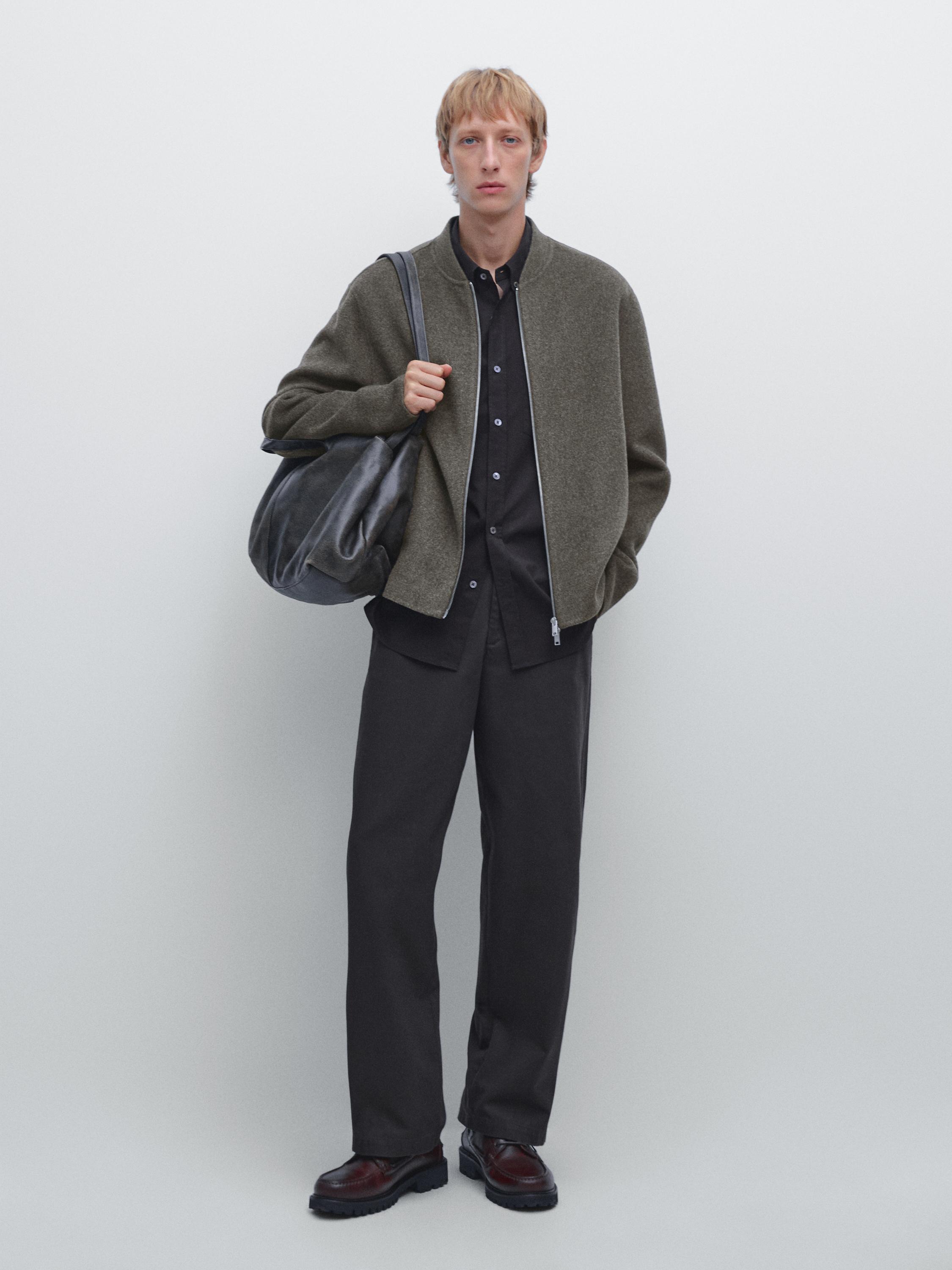 Shop Zara Wool blend bomber jacket at Beverly Center in Los