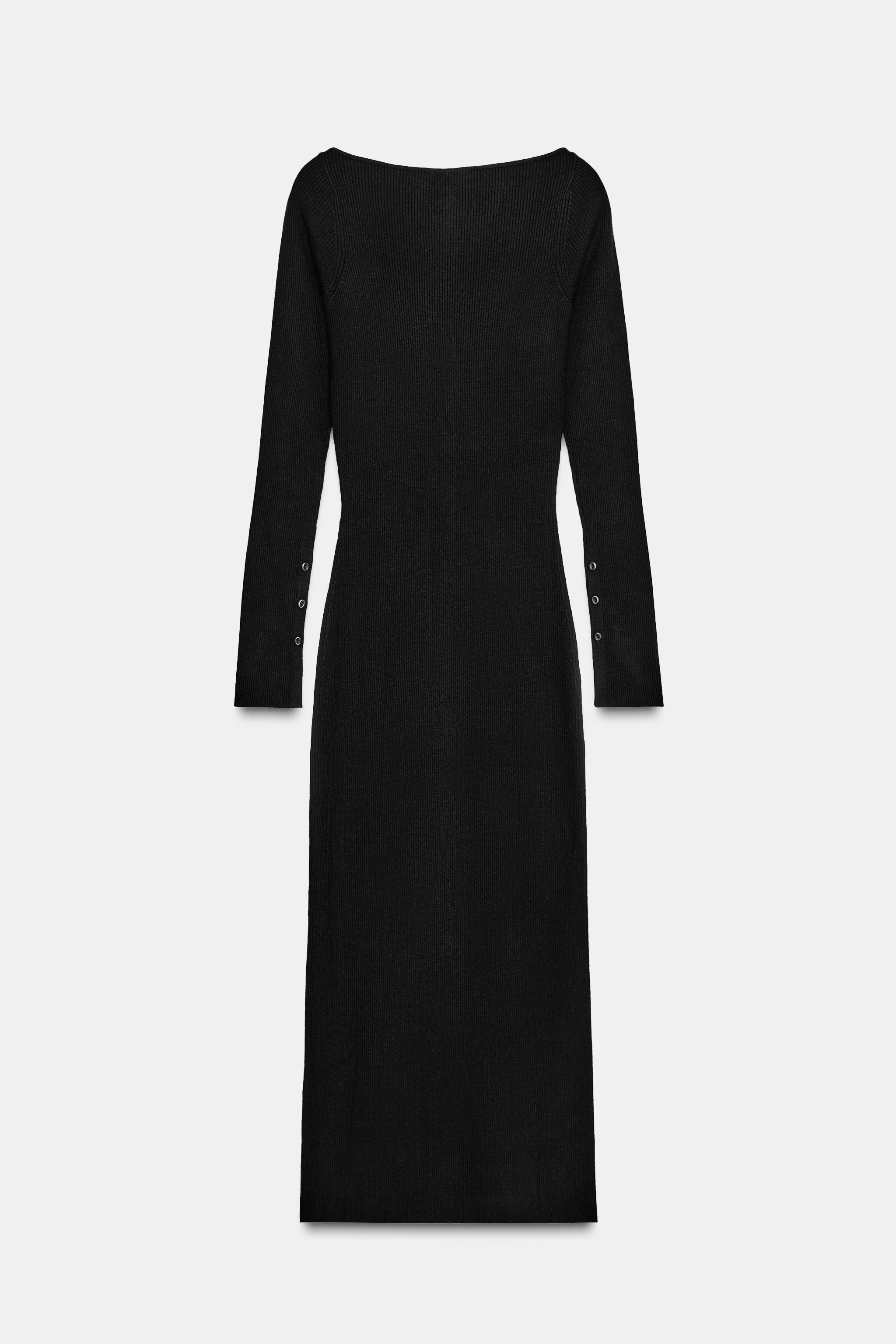 RIB KNIT MIDI DRESS - Black | ZARA South Africa