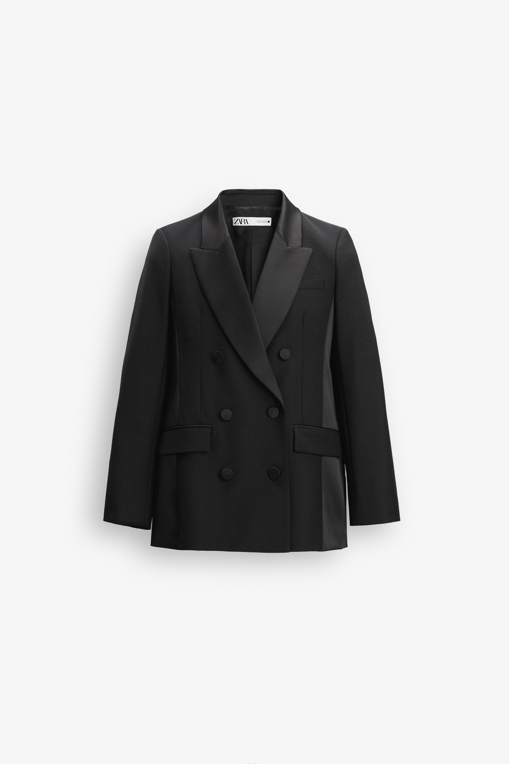 DOUBLE BREASTED WOOL BLEND BLAZER ZW COLLECTION Black ZARA United States