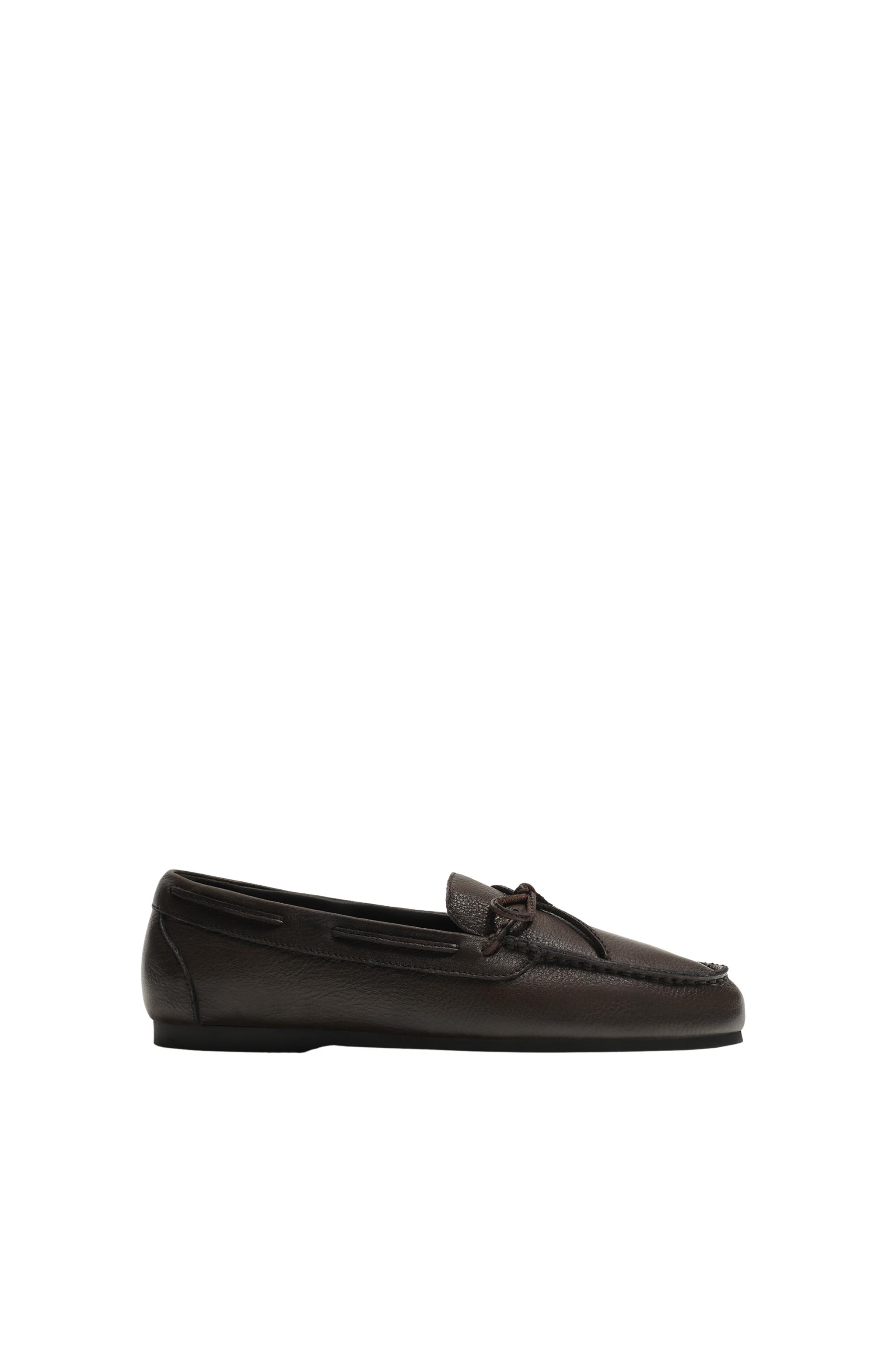 AARON LEVINE X ZARA LEATHER BOW LOAFERS