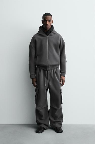 CARGOHOSE IN NEOPRENOPTIK MIT ZIERFALTEN - Blau / Grau von Zara - Bild 0