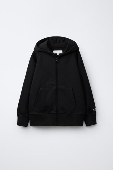 PLAIN SWEATSHIRT WITH LABEL - Black by Zara
