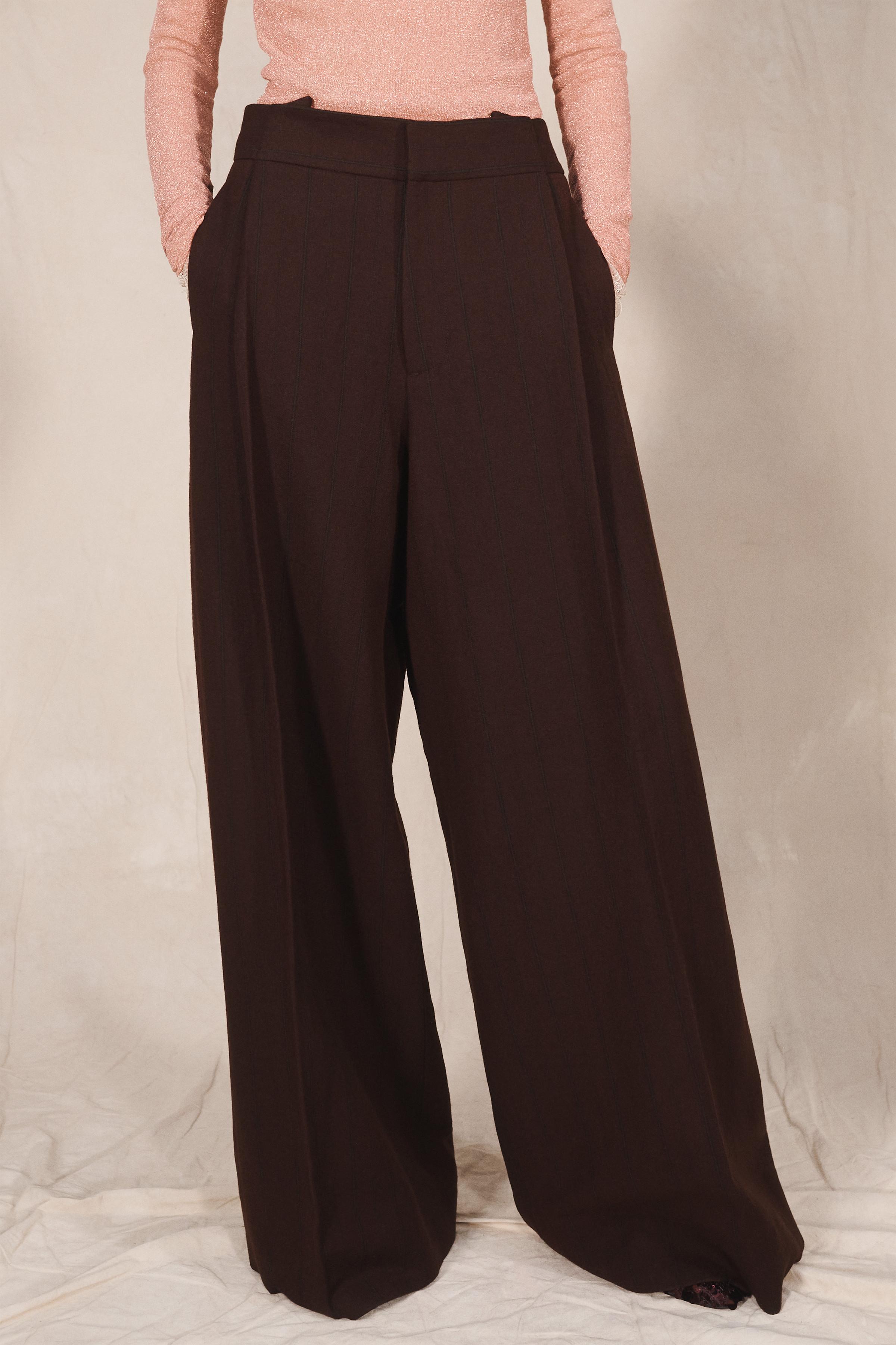 PANTALON LARGE RAYURES PLIS ÉDITION LIMITÉE