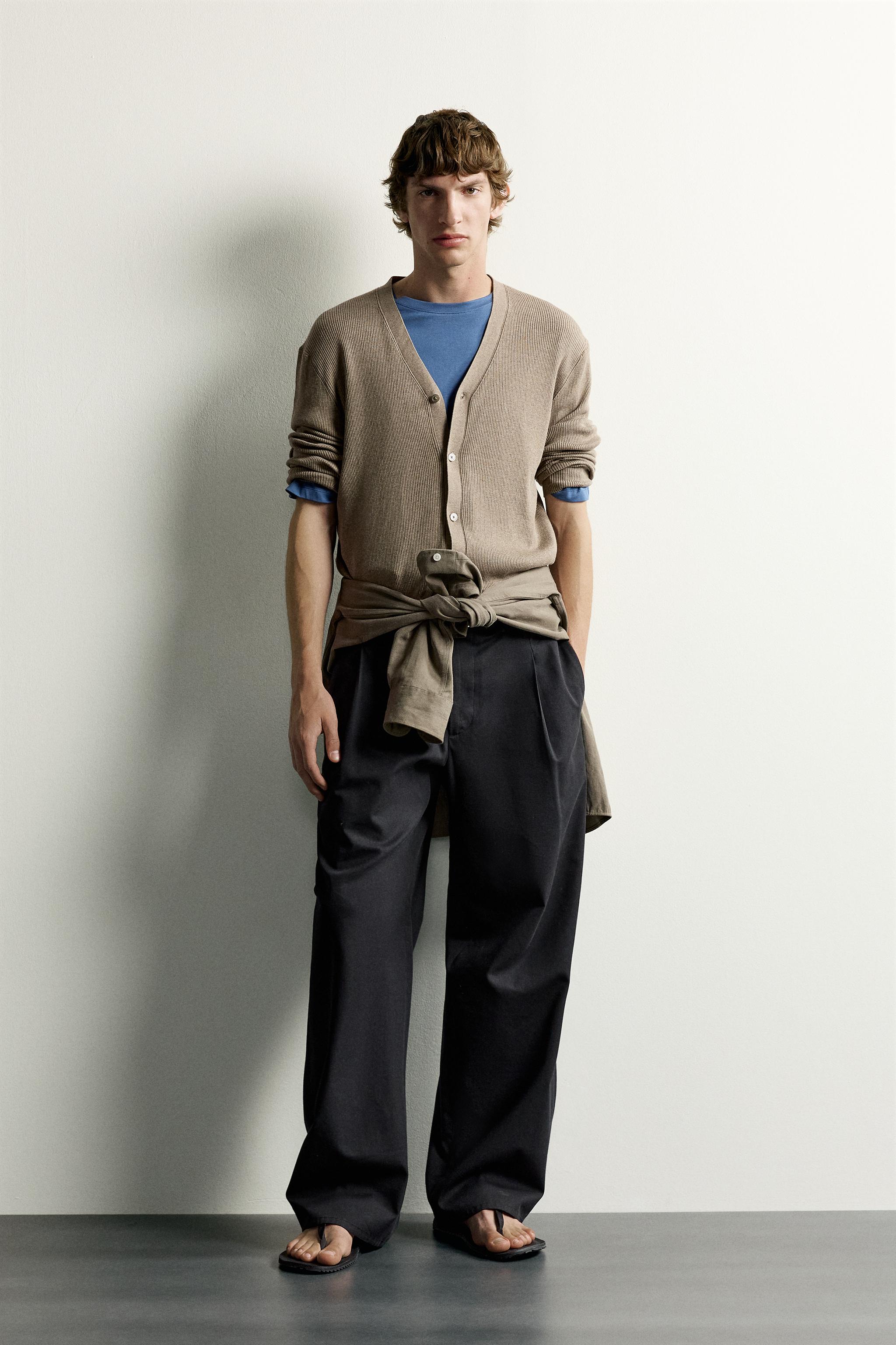 RELAXED-FIT RIBBED CARDIGAN