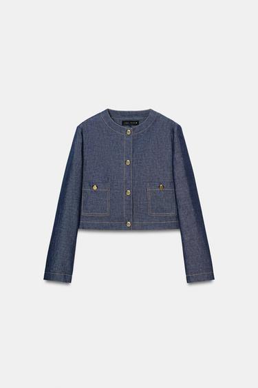 BUTTONED CROPPED BLAZER - Indigo by Zara - Image 0