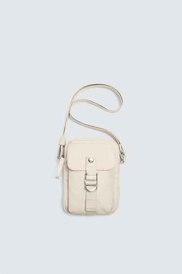 BOLSA A TIRACOLO TÉCNICA - Branco-osso da Zara