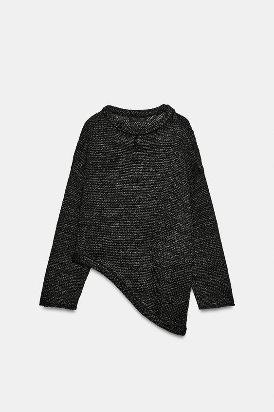 ASYMMETRIC KNIT JUMPER - Black by Zara - Image 0
