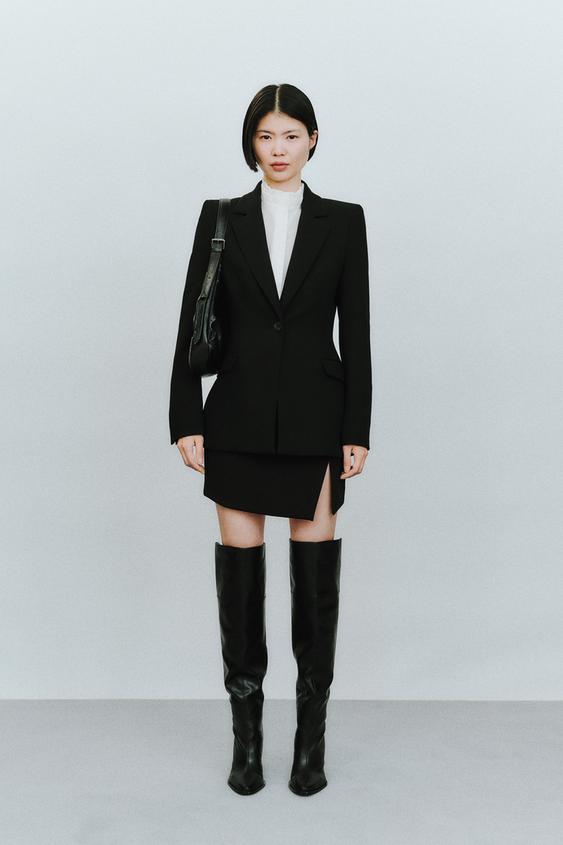 ショルダーパッド フィット ブレザー - ブラック | ZARA Japan / 日本