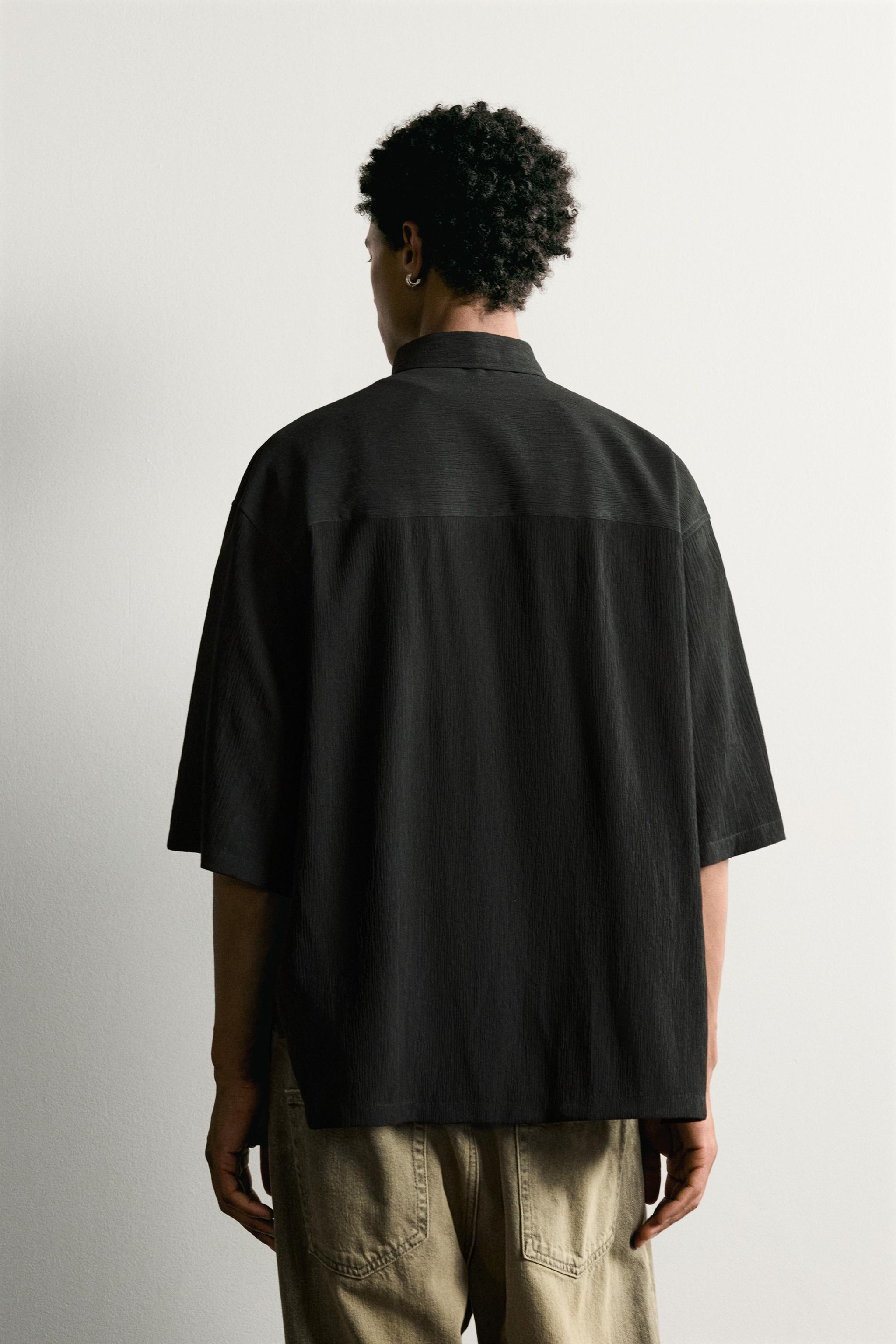 Мужские рубашки Zara TEXTURED BOXY FIT SHIRT — фото 3