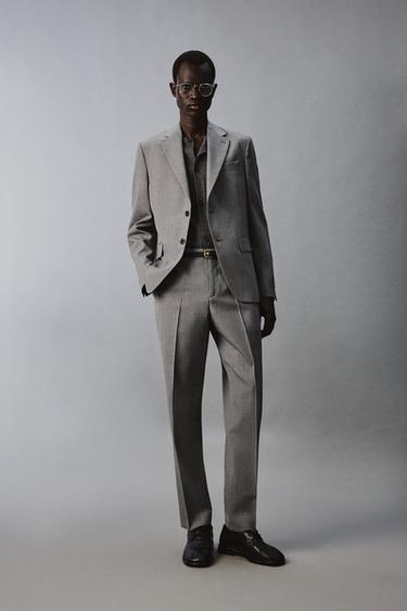 SLIM-FIT-ANZUGJACKETT MIT STRUKTURMUSTER - Grau von Zara