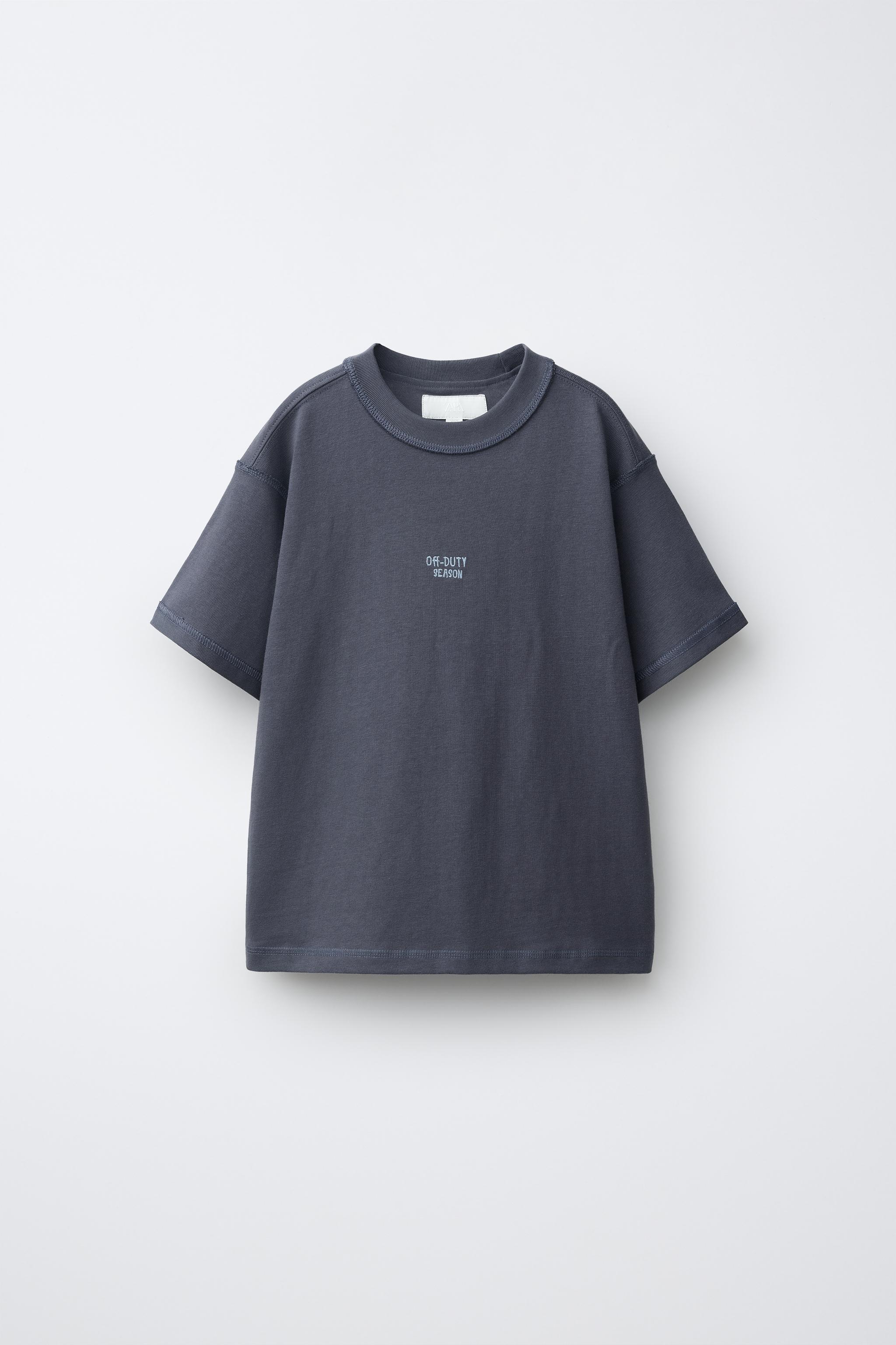HEAVYWEIGHT EMBROIDERED TEXT T-SHIRT