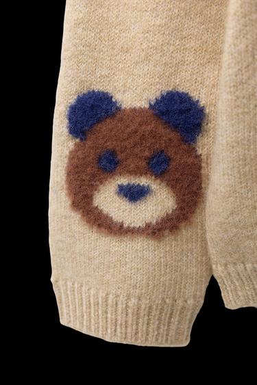 KNIT BEARS SWEATER - camel by Zara