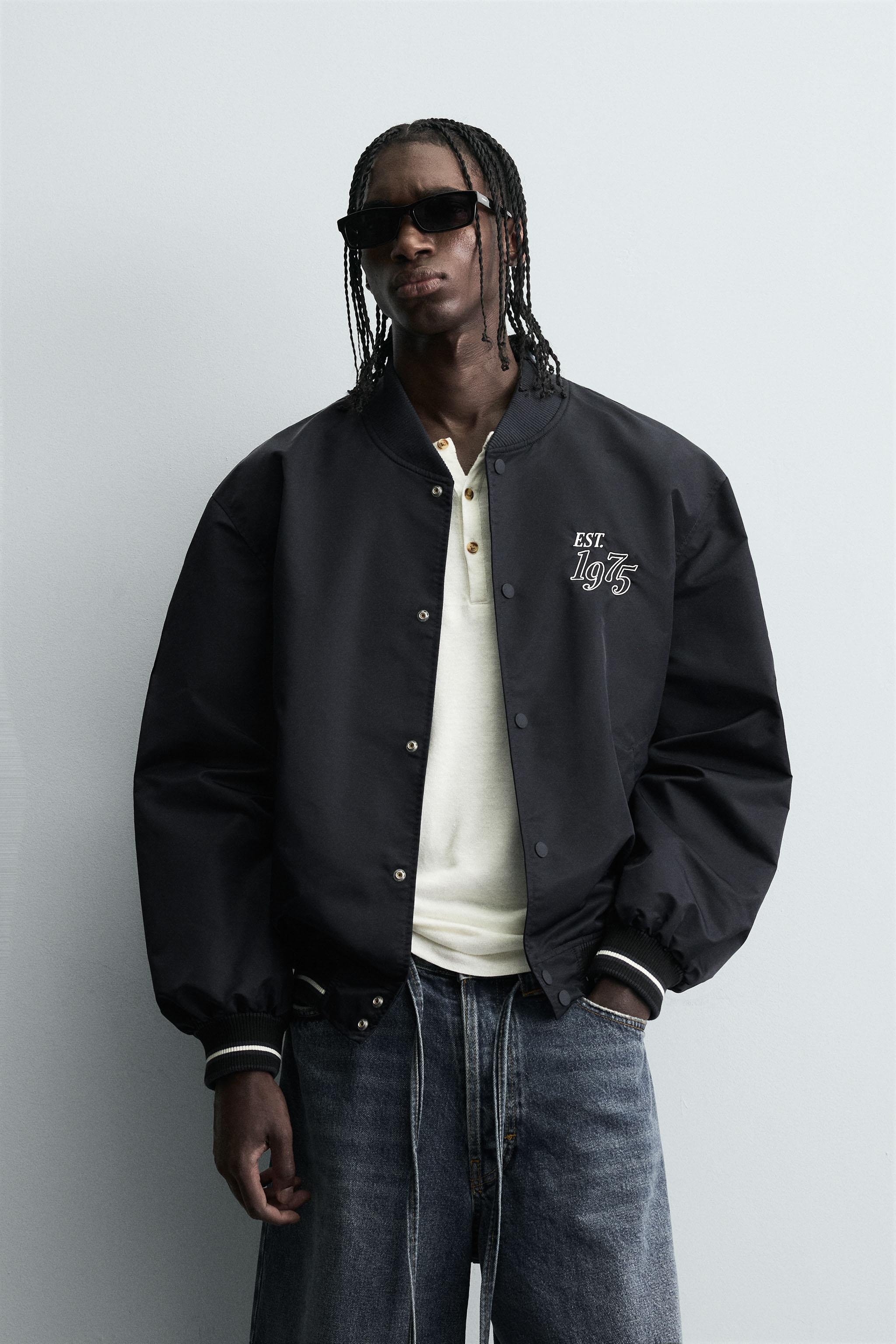 CONTRAST EMBROIDERED BOMBER JACKET