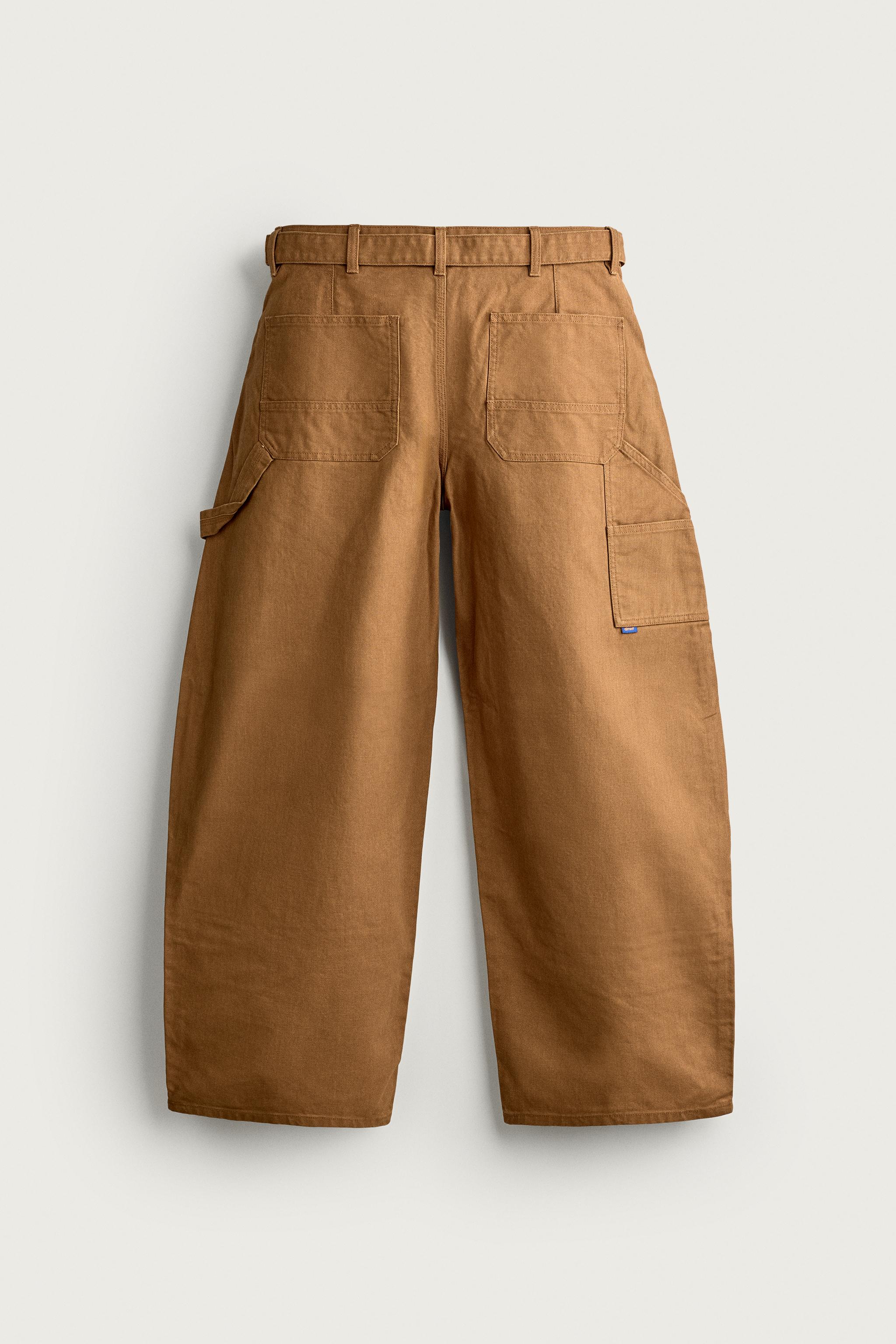 Мужские брюки Zara CARPENTER POCKET BALLOON FIT PANTS — фото 8