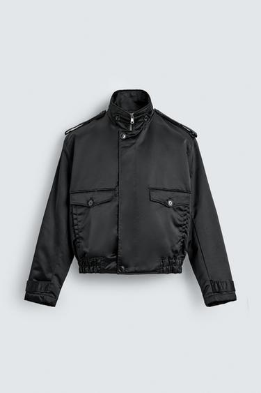 CAZADORA BOMBER TÉCNICA ACOLCHADA - Negro de Zara