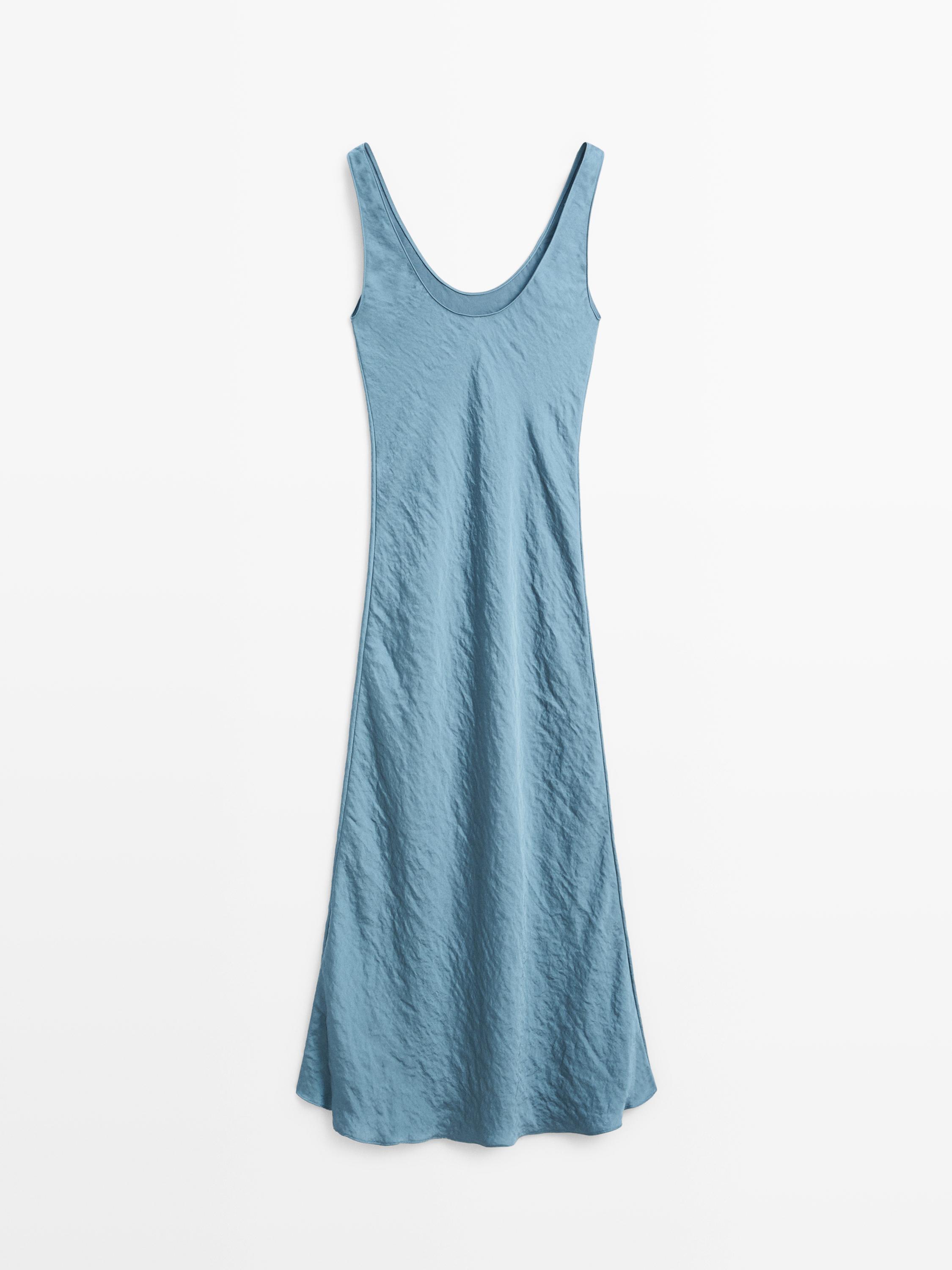 Long flowing satin dress