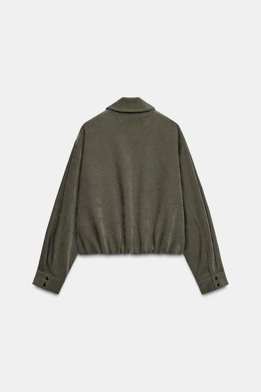 OVERSIZED BOMBER JACKET - Khaki by Zara - Image 5