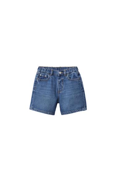 BERMUDAS DENIM BAGGY - Índigo de Zara