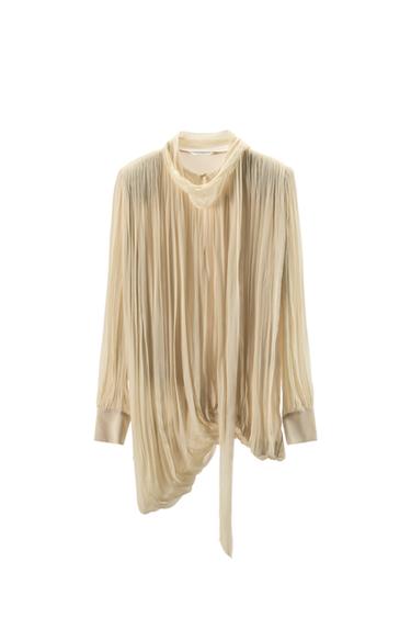 BLOUSE DRAPÉE ÉPAULETTES ZW COLLECTION ÉDITION LIMITÉE - Ivoire de Zara