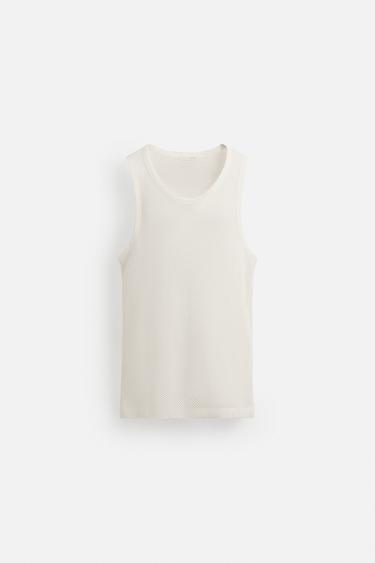 Zara Beyaz - AÇIK DOKULU TANK TOP