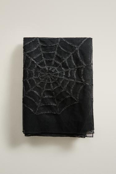 KIDS' HALLOWEEN SPIDERWEB TABLECLOTH - Black by Zara