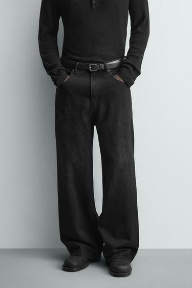 Zara 寬鬆版型牛仔褲 - 黑色