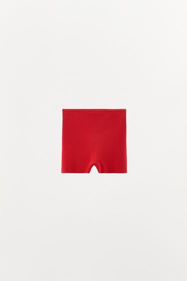 SHORT EN MAILLE CÔTELÉE - Rouge de Zara - Image 3