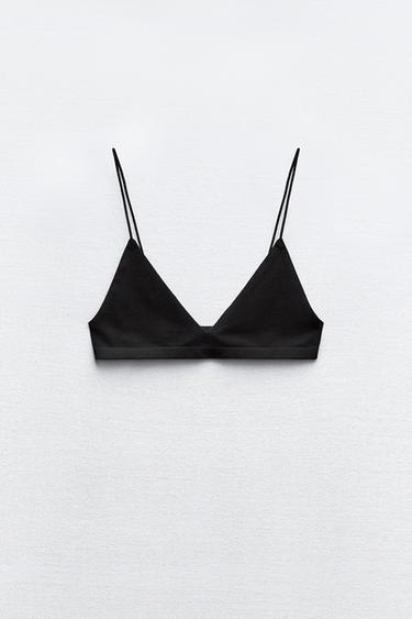 SUJETADOR SEAMLESS TIRANTES - Negro de Zara