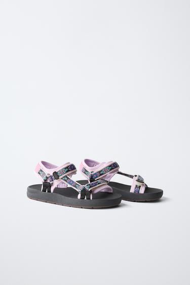 SANDALES TECHNIQUES BRODÉES - Multicolore de Zara - Image 1