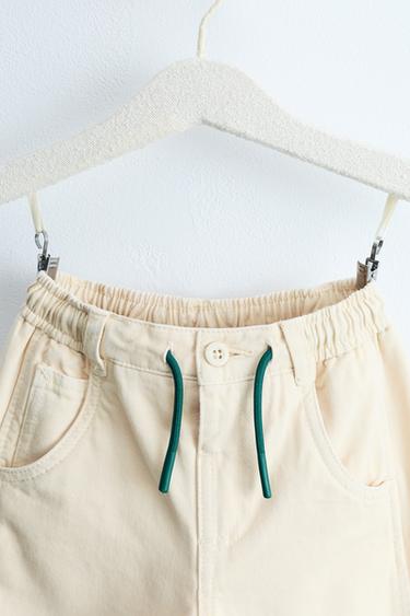 ZARA TIMELESS - PANTALON BALLON À CORDONS CONTRASTANTS - Beige clair de Zara