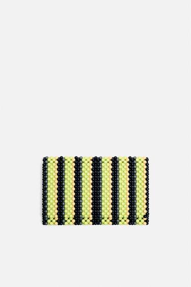 ビーズクラッチバッグ - LIMITED EDITIONイエローZaraのビーズクラッチバッグ - LIMITED EDITION - イエロー 